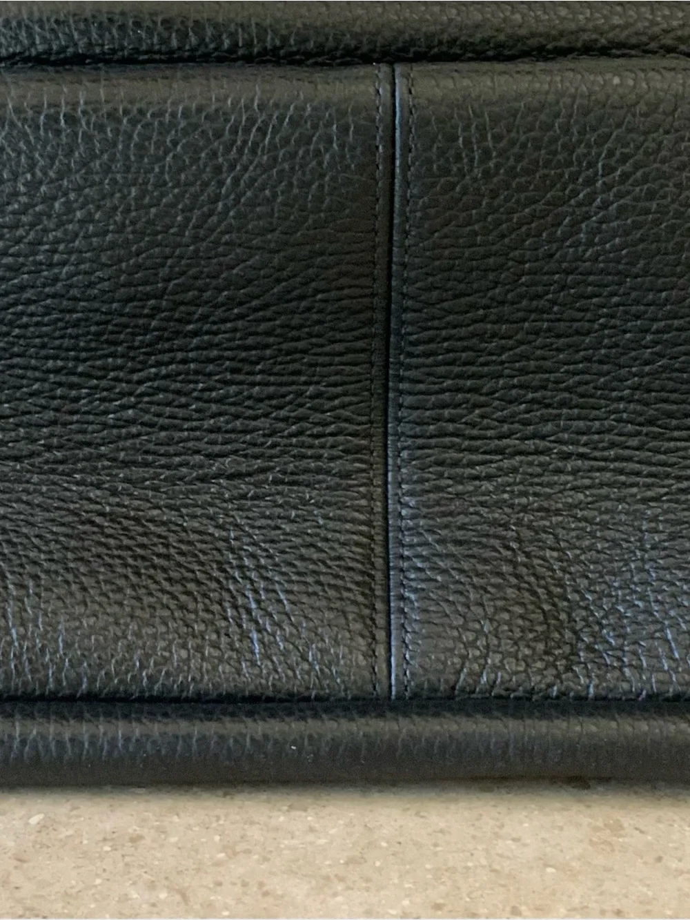 Cuyana Black Leather Triple Zipper Travel Tote with Gold Hardware Accents